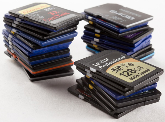 Memory Card Pile SDHD SDXC