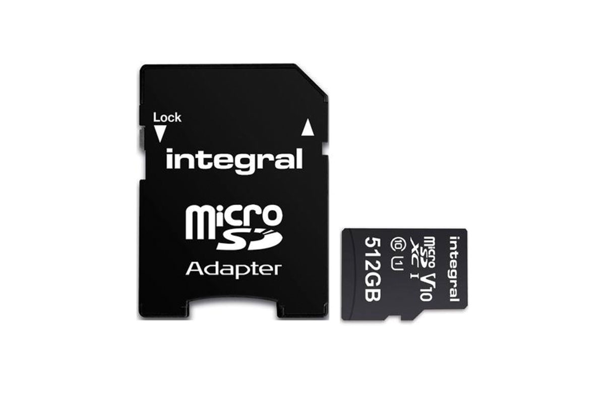 Integral 512GB V10 Micro SD Card (SDXC) UHS-I U1 + Adapter - 90MB/s