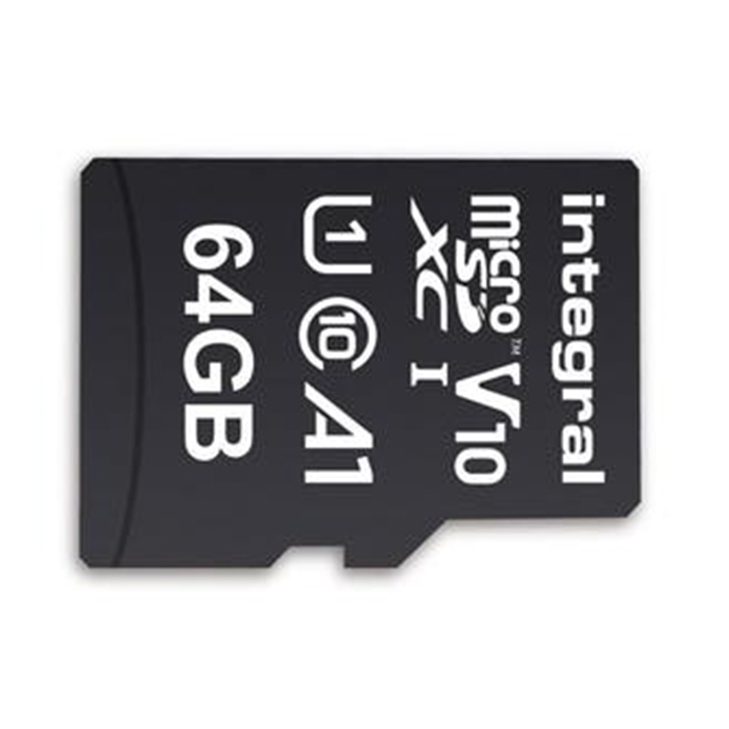 Integral 64GB V10 High Speed Micro SD Card (SDXC) UHS-I U1 + Adapter