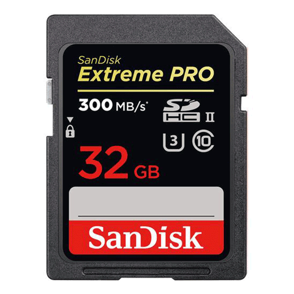 SanDisk 32GB Extreme PRO SD Card (SDHC) UHS-II U3 - 300MB/s