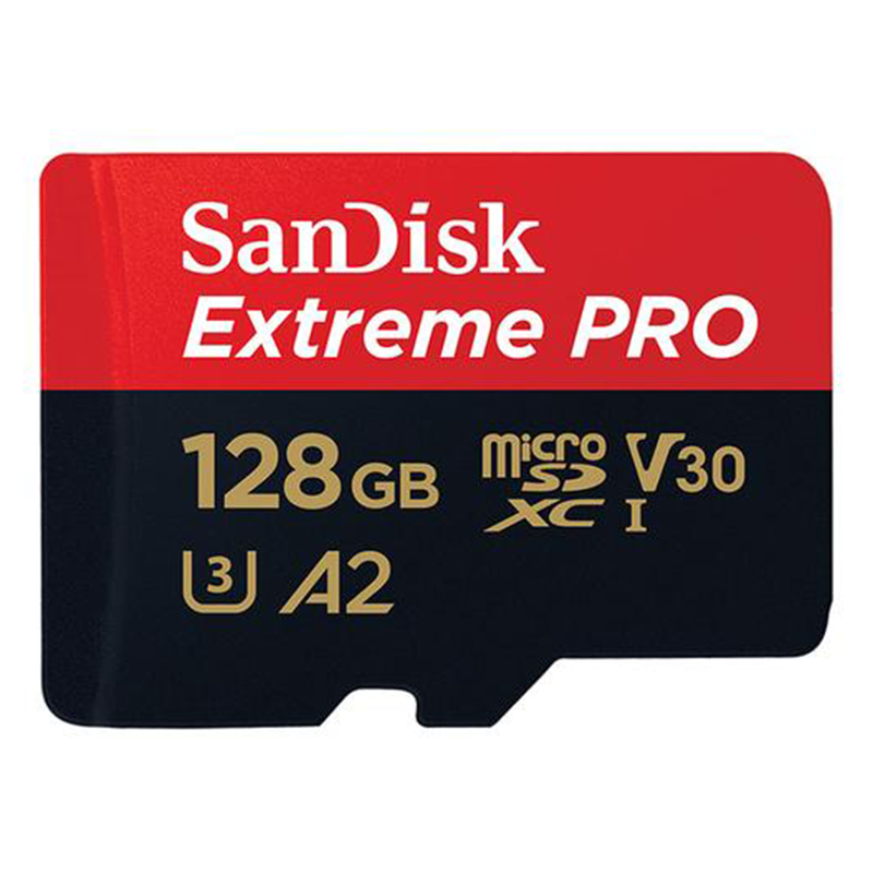 SanDisk 128GB Extreme Pro V30 Micro SD Card (SDXC) UHS-I U3 + Adapter - 170MB/s