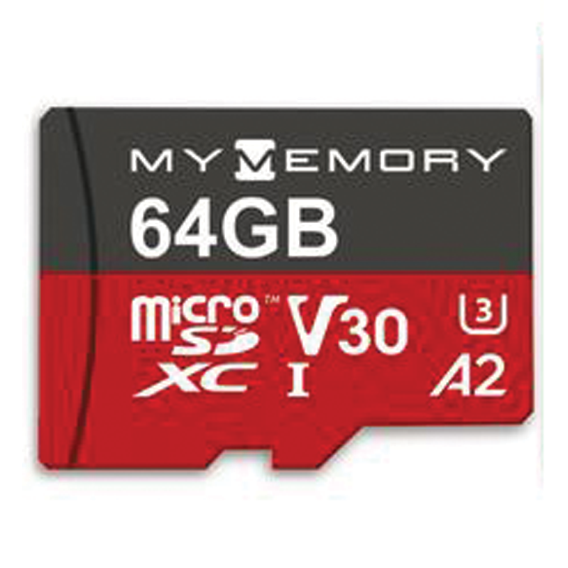 MyMemory 64GB V30 PRO Micro SD Card (SDXC) A2 UHS-1 U3 + Adapter - 180MB/s