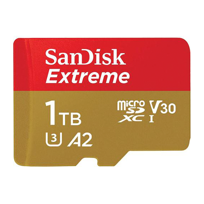 SanDisk 1TB Extreme A2 V30 Micro SD Card (SDXC) UHS-I U3 + Adapter - 160MB/s