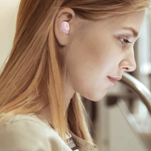 Side view of OS-Baseus Bowie WM01 True Wireless Earphones - Pink