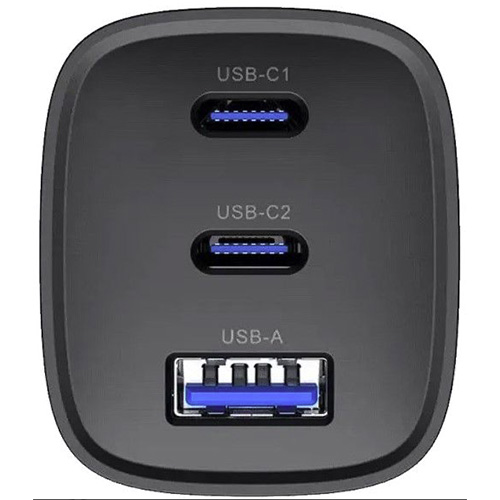 Side view of HAVIT UC20 65W USB-C Fast Charger - Black