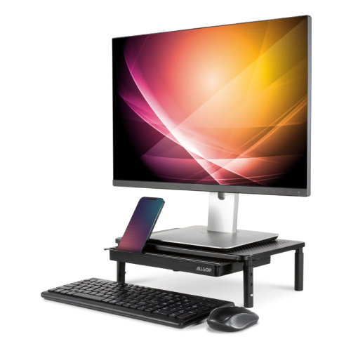 Side view of Allsop Tri-Level Adjustable Monitor Stand