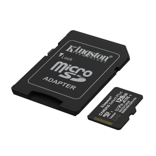 Kingston 128GB Canvas Select Plus microSD Card (SDXC)Gen3 150MB/s A1 +