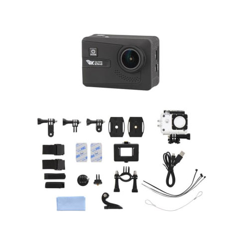 Side view of T'nB Full HD 1080p 4K WiFi Action Camera with Waterproof Case - Black