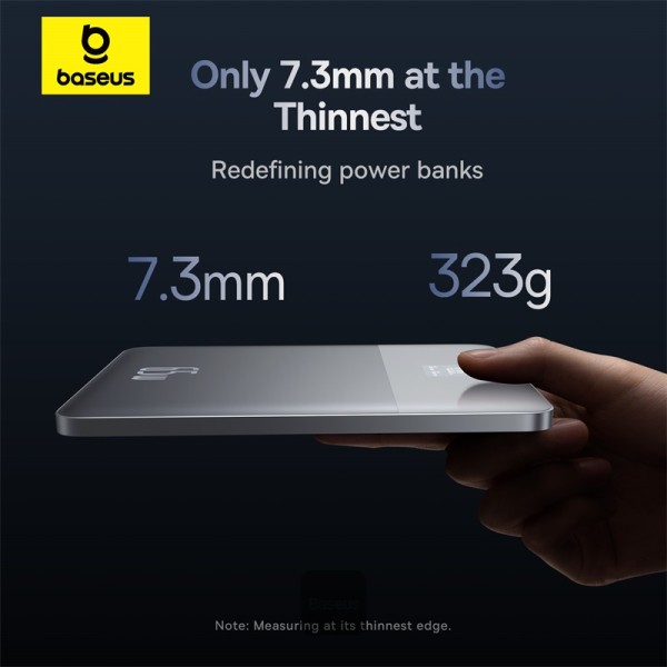 Side view of Baseus Blade2 12000mAh 65W Power Bank with Digital Display Intelligent
