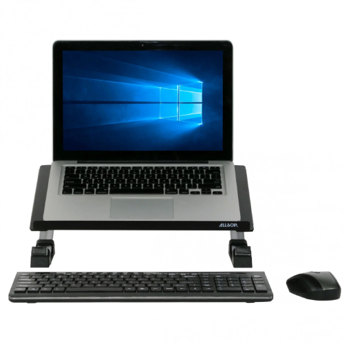 Side view of Allsop Redmond Adjustable Monitor Stand