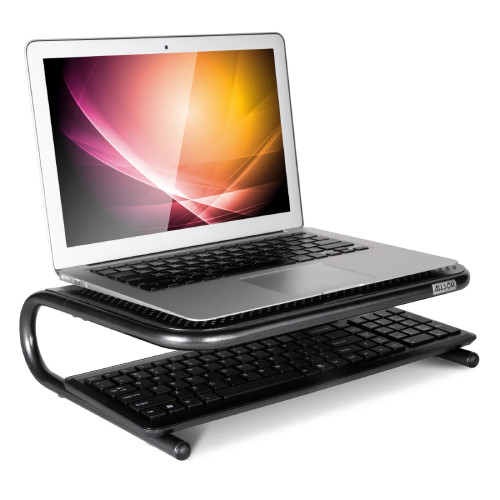 Side view of Allsop Metal Art Junior Monitor Stand - Black