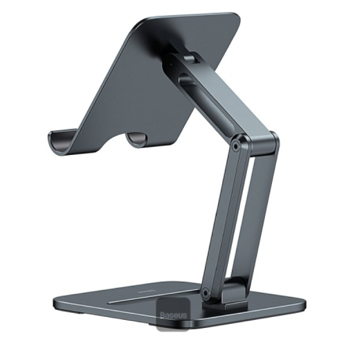 Side view of Baseus Desktop Biaxial Foldable Metal Stand (for Tablets) - Grey