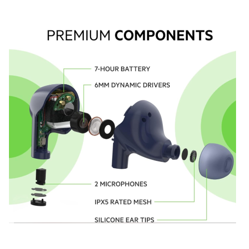 Side view of Belkin Wireless Earbuds SoundForm Rise Bluetooth 5.2 Earphones for