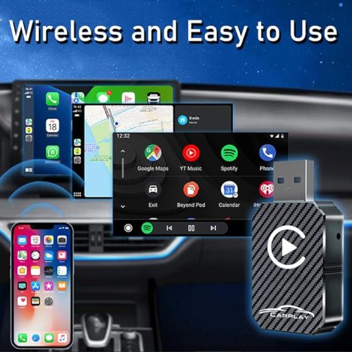 Side view of Wireless CarPlay Adapter - Black