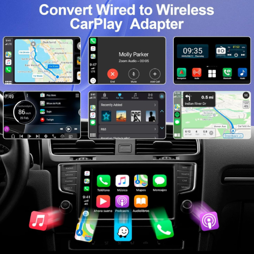 Side view of Wireless CarPlay Adapter - Black
