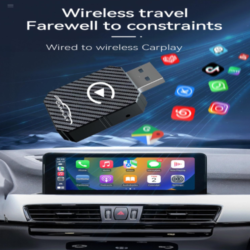 Side view of Wireless CarPlay Adapter - Black