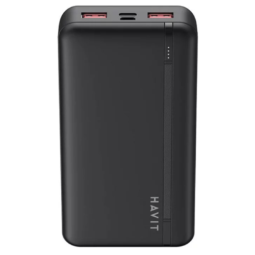 Side view of HAVIT 20000 mAh Power Bank Iphone 15 /16 PB92 - Black