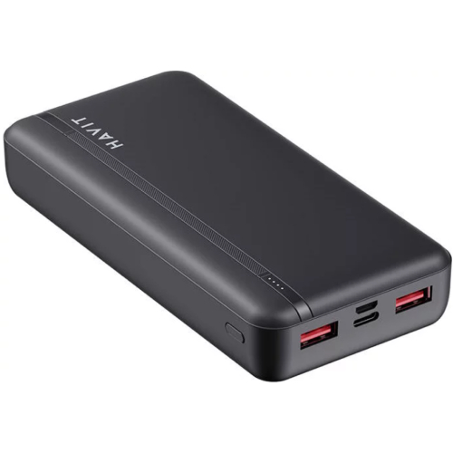 Side view of HAVIT 20000 mAh Power Bank Iphone 15 /16 PB92 - Black