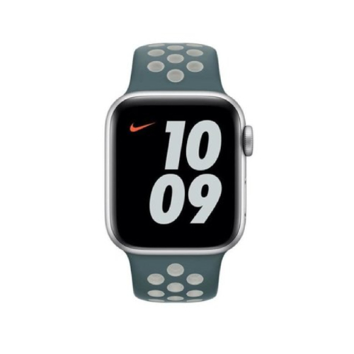 Side view of Apple Official Watch 38mm / 40mm Nike Sport Band - Hasta / Silver