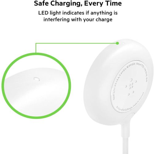 Side view of Belkin 18W MagSafe Compatible Wireless Charger - White