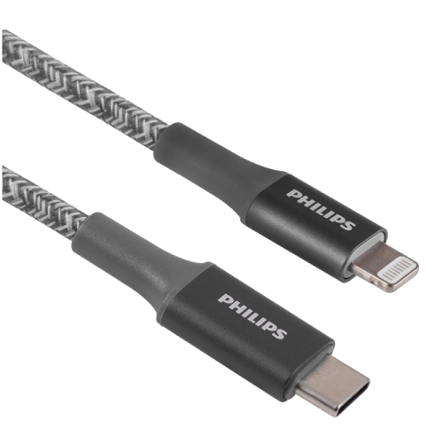 Philips USB-C to Lightning Braided Data Charging Cable - Grey-image-358732