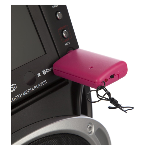 Side view of RockJam High-Fidelity Wireless Microphone for Karaoke and Home - Pink
