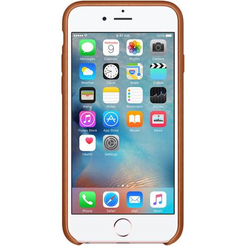 Side view of Apple Official iPhone 6 Plus/iPhone 6s Plus Leather Case - Saddle