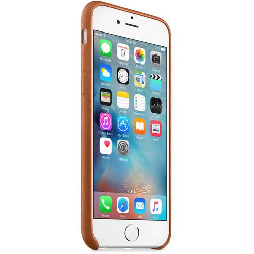 Side view of Apple Official iPhone 6 Plus/iPhone 6s Plus Leather Case - Saddle