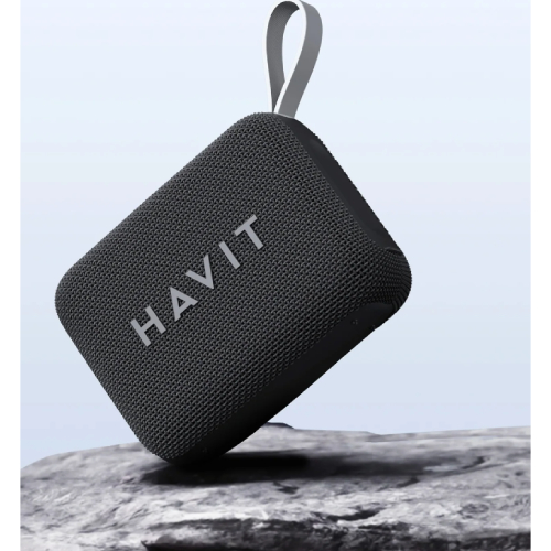 Side view of HAVIT SK874BT Portable Waterproof Wireless Speaker - Black