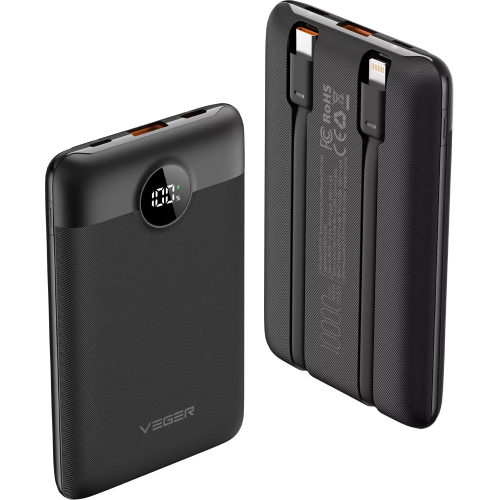 Veger C11 22.5W PD 10,000mAh Power Bank With Built In Non-MFI