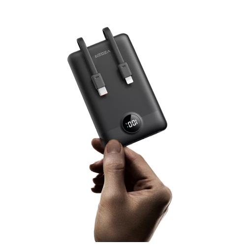 Side view of Veger C11 22.5W PD 10,000mAh Power Bank With Built In Non-MFI