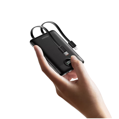 Side view of Veger C11 22.5W PD 10,000mAh Power Bank With Built In Non-MFI